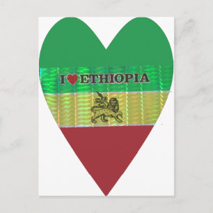 I Love Heart Ethiopia: Motief voor vlagkunst Briefkaart
