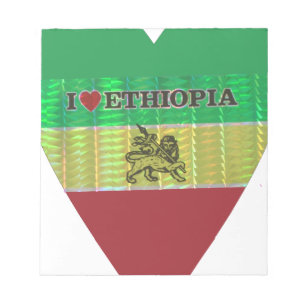 I Love Heart Ethiopia: Motief voor vlagkunst Notitieblok
