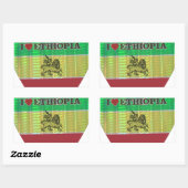 I Love Heart Ethiopia: Motief voor vlagkunst Rechthoekige Sticker (Vel)