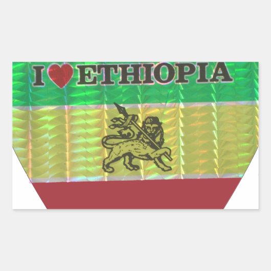 I Love Heart Ethiopia: Motief voor vlagkunst Rechthoekige Sticker (Voorkant)