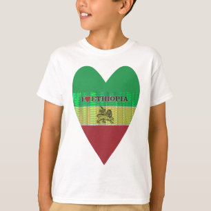 I Love Heart Ethiopia: Motief voor vlagkunst T-shirt