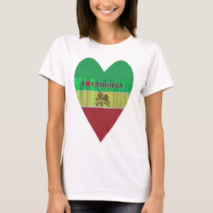 I Love Heart Ethiopia: Motief voor vlagkunst T-shirt