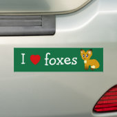 I Love/Heart Foxes Bumperstickers (Op auto)