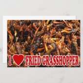 I Love (Heart) Fried Grasshopper Briefpapier (Voorkant / Achterkant)