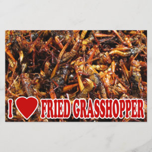I Love (Heart) Fried Grasshopper Briefpapier