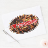 I Love (Heart) Fried Grasshopper Ovale Sticker (Envelop)