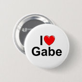I Love (Heart) Gabe Ronde Button 5,7 Cm (Voorkant /achterkant)