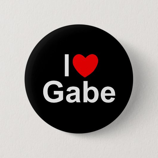 I Love (Heart) Gabe Ronde Button 5,7 Cm (Voorkant)