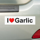 I Love (Heart) Garlic Bumpersticker (Op auto)