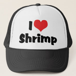 I Love Heart Garnalen - Zeevoedsel Liefhebber Trucker Pet