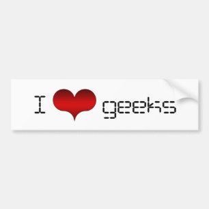 I Love (Heart) Geeks Bumpersticker
