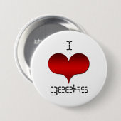 I Love (Heart) Geeks Button (Voorkant /achterkant)