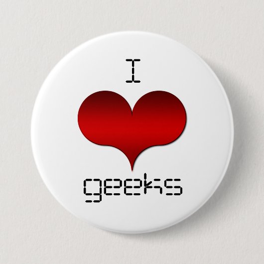 I Love (Heart) Geeks Button (Voorkant)