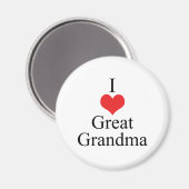 I Love (Heart) Great Grandma Magneet (Voorkant / Achterkant)