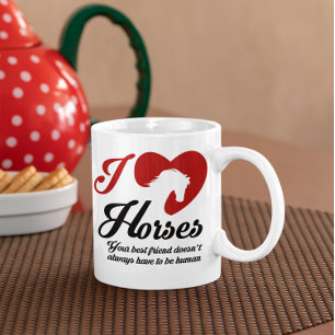 I Love/Heart Horses Koffiemok