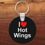 I Love (Heart) Hot Wings Sleutelhanger (Voorkant)