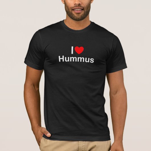 I Love (Heart) Hummus T-shirt (Voorkant)