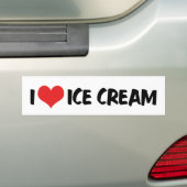 I Love Heart Ice Cream Bumpersticker (Op auto)