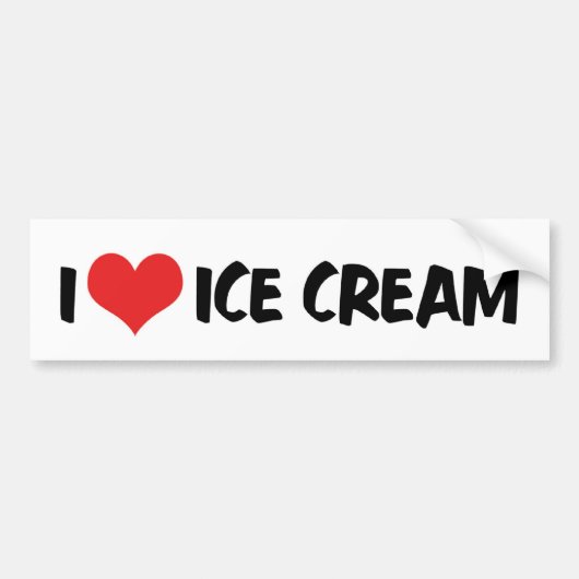 I Love Heart Ice Cream Bumpersticker (Voorkant)