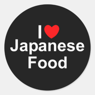 I Love (Heart) Japans voedsel Ronde Sticker