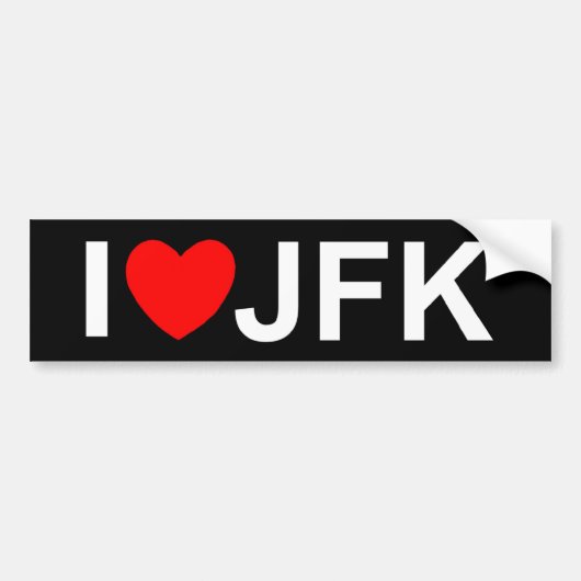 I Love (Heart) JFK Bumpersticker (Voorkant)