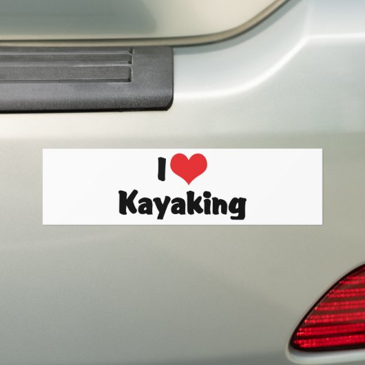 I Love Heart Kayaking - River Rafting Bumpersticker (Op auto)
