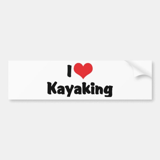 I Love Heart Kayaking - River Rafting Bumpersticker (Voorkant)