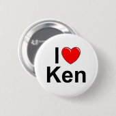I Love (Heart) Ken Ronde Button 5,7 Cm (Voorkant /achterkant)