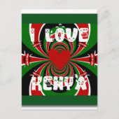 I Love Heart Kenya: dynamische vlagkunst Briefkaart (Voorkant)