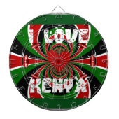 I Love Heart Kenya: dynamische vlagkunst Dartbord (Voorkant)