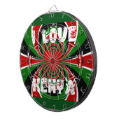 I Love Heart Kenya: dynamische vlagkunst Dartbord (Voorkant Rechts)