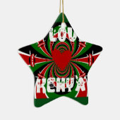 I Love Heart Kenya: dynamische vlagkunst Keramisch Ornament (Rechts)