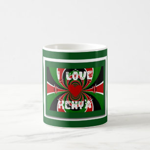 I Love Heart Kenya: dynamische vlagkunst Koffiemok