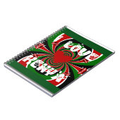 I Love Heart Kenya: dynamische vlagkunst Notitieboek (Linkerzijde)