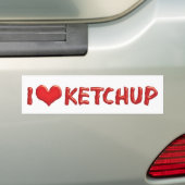 I Love Heart Ketchup - Catsup Lover Bumpersticker (Op auto)