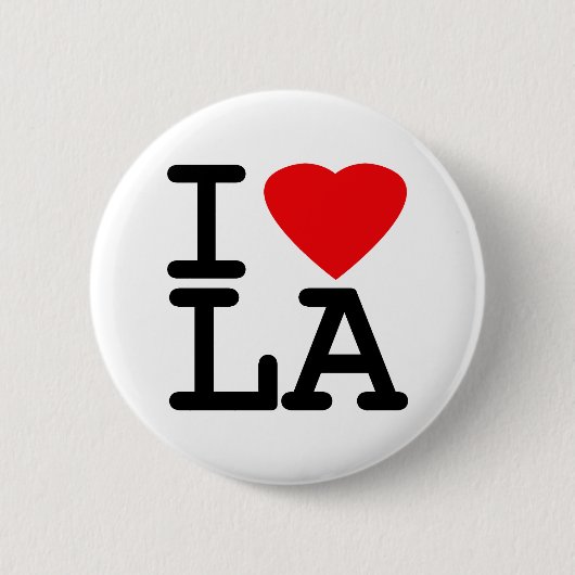 I Love Heart LA Ronde Button 5,7 Cm (Voorkant)