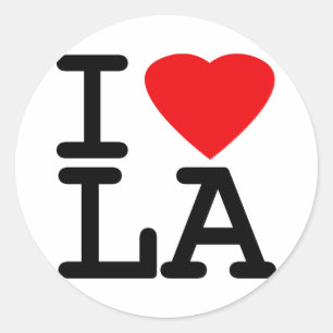 I Love Heart LA Ronde Sticker