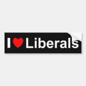 I Love Heart Liberals Bumpersticker (Voorkant)