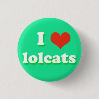 I Love Heart lolcats Internet Meme Phrase Ronde Button 3,2 Cm