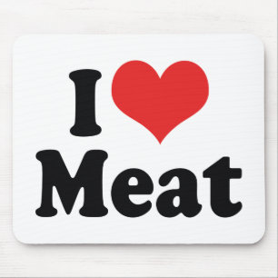 I Love Heart Meat - Beef Steak BBQ Lover Muismat