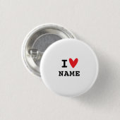 I love heart minimal ronde button 3,2 cm (Voorkant /achterkant)