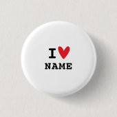 I love heart minimal ronde button 3,2 cm (Voorkant)