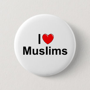 I Love (Heart) Muslims Ronde Button 5,7 Cm