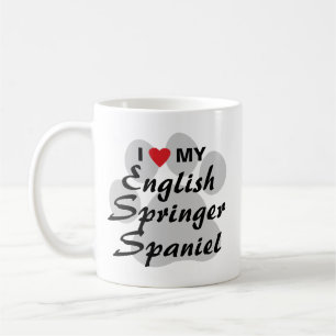 I Love(Heart)My English Springer Spaniel Pawprint Koffiemok