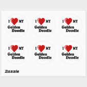 I Love (Heart) My Golden Doodle Dog Sticker (Feuille)