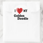 I Love (Heart) My Golden Doodle Dog Sticker (Sac)