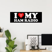 I Love (Heart) My Ham Radio Poster (Thuiskantoor)