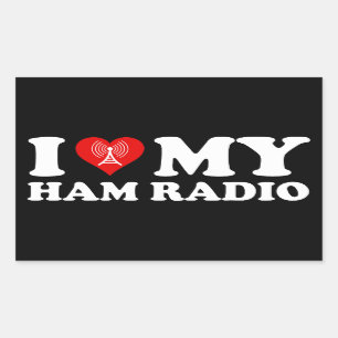 I Love (Heart) My Ham Radio Rechthoekige Sticker