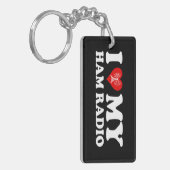 I Love (Heart) My Ham Radio Sleutelhanger (Voorkant Links)