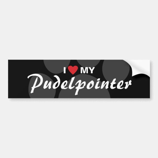 I Love (Heart) My Pudelpointer Bumpersticker (Voorkant)